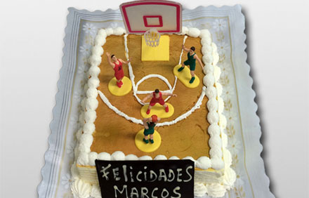 Tarta muñecos Cancha de baloncesto